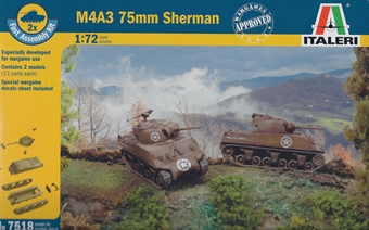 M4A3 Sherman 75mm fast assembly kit (contains 2 models) with wargames transfers