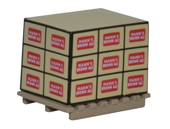 Pack of four pallets with "Manns Brown Ale" crate loads