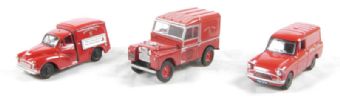 Royal Mail 3 vehicle set with Land Rover Series 1, Ford Anglia & Morris Minor van