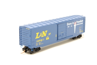 50' steel single door no roofwalk boxcar of the Louisville & Nashville - blue with yellow & white lettering 109811