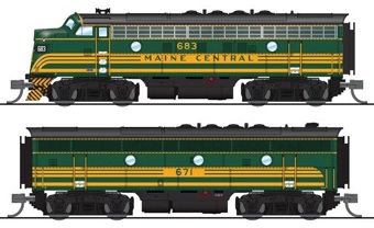F3A & F3B EMD 683 & 671B of the Maine Central - digital sound fitted