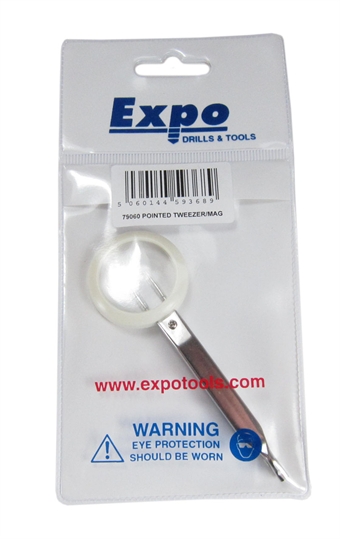 Pointed Tweezer With Magnifier