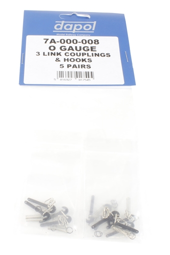 3 link couplings with hooks - 5 pairs
