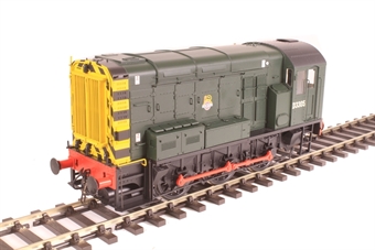 Class 08 shunter D3305 in BR green with early crest and wasp stripes