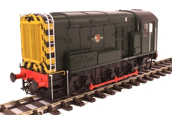 Class 08 shunter in BR green with late crest and wasp stripes - unnumbered
