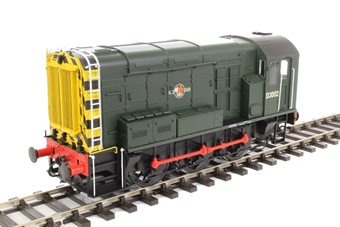 Class 08 shunter D3002 in BR green with late crest and wasp stripes