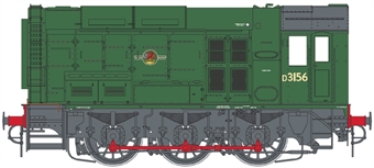 Class 08 shunter D3156 in BR green - Digital fitted