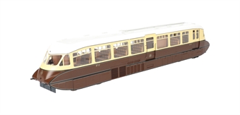 Streamlined Railcar 12 in lined chocolate and cream GWR monogram - DCC fitted