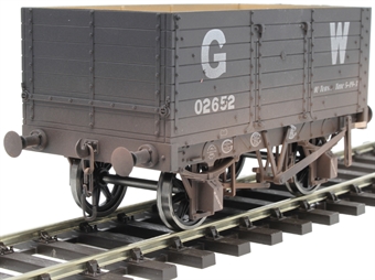 7-plank open wagon with 9ft wheelbase in GWR grey - 02652 - weathered