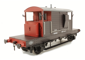 25-ton 'Pillbox' brake van in SR brown & red with small lettering - 55995 