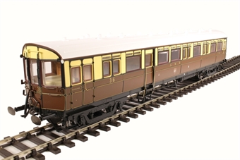 GWR 59' Auto Coach in GWR chocolate and cream with crest - light bar fitted