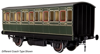 Stroudley 4-wheel Brake Third in SR lined green - 4142 - light bar fitted