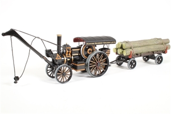 Fred Dibnah Fowler crane engine and log trailer