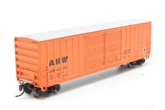 50' FMC 5283 double door boxcar of the Ahnapee & Western - red with aluminum roof 4000