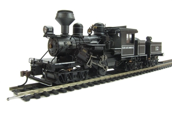 Climax 70 Ton 3 Truck - Clear Lake Lumber #12 - DCC Sound.