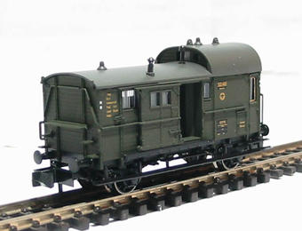 Epoch II type Pwg brake van of the German DRG in dark green livery