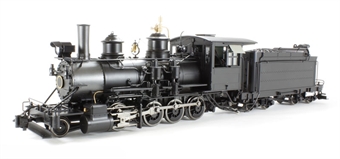 C-19 steam locomotive with short tender, painted and unlettered, in black