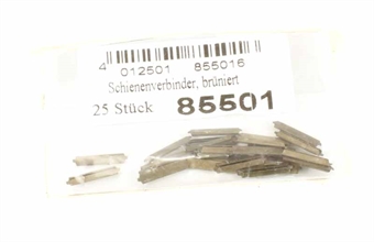 "Elite" fishplates. Chemically darkened Nickel silver. Bag of 25