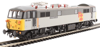 Class 86/6 86634 "University of London" in Railfreight Distribution sector triple grey