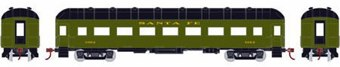 60' Arch Roof passenger Coach in Atchison, Topeka & Santa Fe Pullman Green #3069