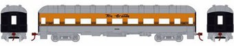 60' Arch Roof passenger Coach in Denver & Rio Grande Western Orange & Silver 4-Stripe #1006