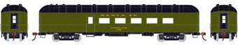 60' Arch Roof passenger Diner in Atchison, Topeka & Santa Fe Pullman Green #1422