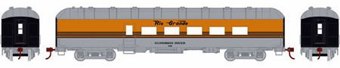 60' Arch Roof passenger Diner in Denver & Rio Grande Western Orange & Silver 4-Stripe #805 Gunnison River