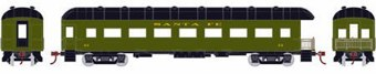 60' Arch Roof passenger Observation car in Atchison, Topeka & Santa Fe Pullman Green #33
