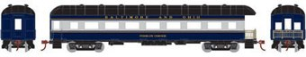 60' Arch Roof passenger Observation car in Baltimore & Ohio Blue & Gray #Peebles Corner