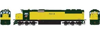 EMD SD50 7014 of the Chicago and Northwestern (Zito Yellow) 