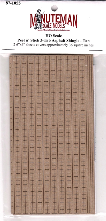 Peel n' Stick 3-Tab Asphalt Shingles Sheet, Tan (2)