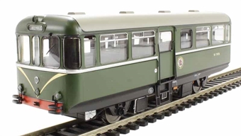 Railcar W79978 in BR dark green livery with speed whiskers
