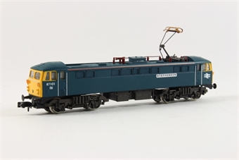 Class 87 87101 'Stephenson' in BR blue