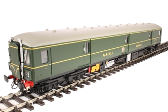 Class 128 parcels DMU W55991 in BR green with speed whiskers