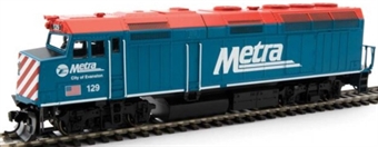 F40PH EMD 129 of the Metra