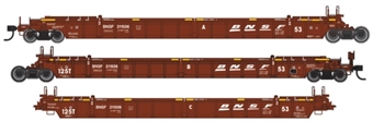 53' Well Car NSC 3-unit set of the BNSF #211506