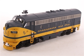 EMD F7A #7001 of the Chesapeake & Ohio Railroad (DCC Sound on board)