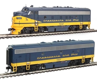 F7 A-B EMD set 7042 & 7521 of the Chesapeake and Ohio - digital sound fitted