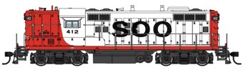GP9 EMD Phase II 414 of the Soo Line 