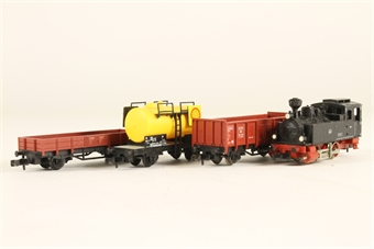 N Gauge Steam Starter Set with Goods Wagons