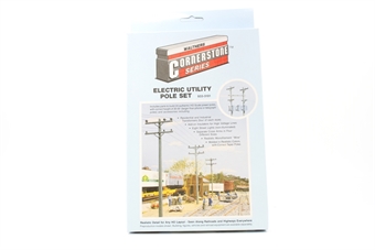 Electric Utility Pole Set 'HO' Scale