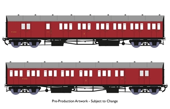 GWR B Set coaches in BR crimson 'Bristol Division No. 49' - pack of 2 - 6534 & 6555
