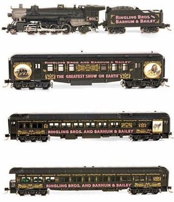 Ringling Bros. and Barnum & Bailey Excursion Train Set (2-8-2 Steam Locomotive, RPO, 12-1 Sleeper and Observation Car)