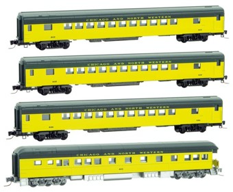 83' Passenger Car Set, Chicago and North Western (4-Pack)