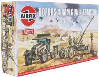 Bofors anti-aircraft gun and tractor - Airfix Classics range - plastic kit