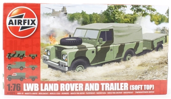 Long Wheelbase Landrover (Soft Top) & GS Trailer with British Army marking transfers.