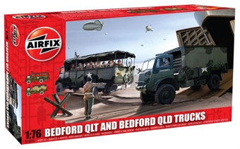 Bedford QL trucks 1 x QLT troop carrier and 1 x QLD general purpose truck with British Army marking transfers - Suitable load for OO Warwell Wagon