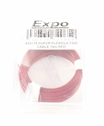 Super flexible fine layout wire - 10m Red 5/0.1mm