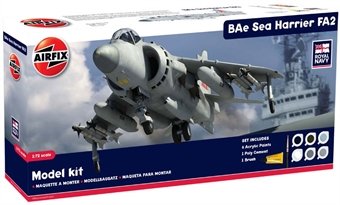 Sea Harrier FA2 Diorama with aircraft carrier backdrop
