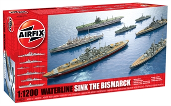 Sink the Bismarck! set with HMS Cossack, HMS Suffolk, HMS Hood, Bismarck, HMS Ark Royal and Prinz Eugen